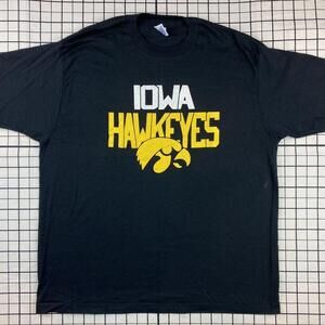 80S 90S Iowa Hawkeyes T Shirt University School College Trench Shirt Tee